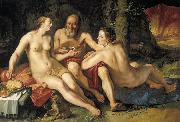 GOLTZIUS, Hendrick Lot and his Daughters dh oil painting on canvas